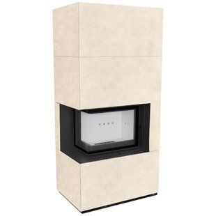 Камін Kratki FLOKI BOX лівий 8 kW &Oslash; 160 в обудові з керамограніту FOKOS TALCO FLOKI/S/L/Q/F/T фото