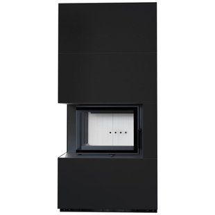 Камін Kratki FLOKI BOX лівий 8 kW &Oslash; 160 в обудові модульній ZIMBABWE NERO FLOKI/S/L/ZIMBABWE/NERO фото