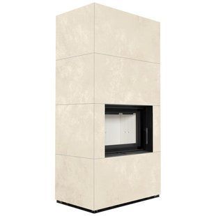 Камін Kratki FLOKI BOX 8 kW &Oslash; 160 в обудові з керамограніту OXIDE BIANCO FLOKI/S/PF/Q/O/B фото