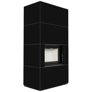 Камін Kratki FLOKI BOX 8 kW &Oslash; 160 в обудові з керамограніту NERO ASSOLUTO FLOKI/S/PF/Q/N/A фото