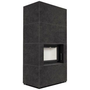 Камін Kratki FLOKI BOX 8 kW &Oslash; 160 в обудові з керамограніту FOKOS GRAFITE FLOKI/S/PF/Q/F/G фото